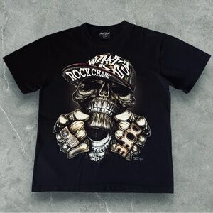✅Men's Skull 3D Graphics Black Short Sleeve Tee